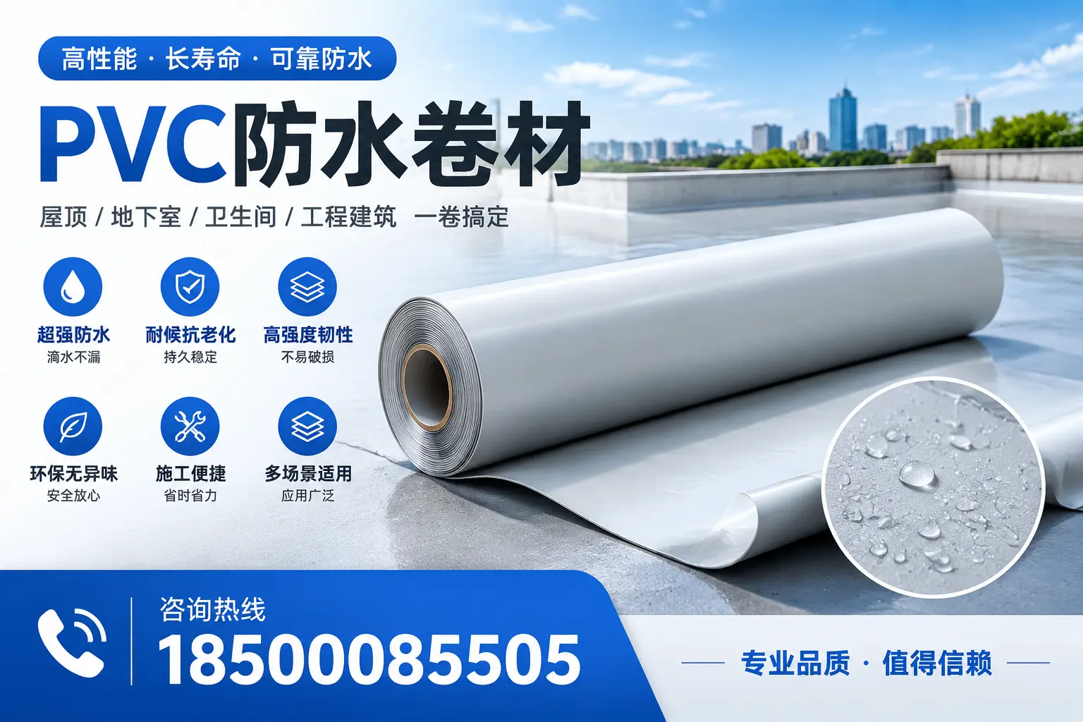 PVC防水卷材的防水效果评测，适合开封的科学依据